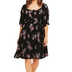 Feathers floral 1/2 sleeve dress